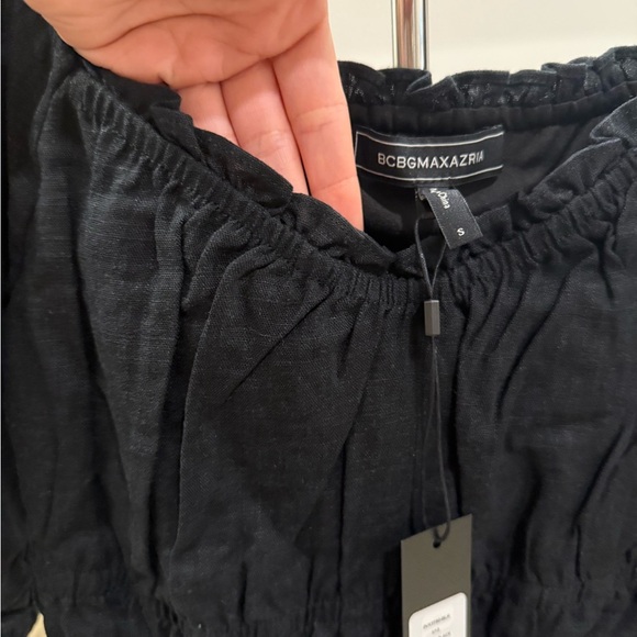 BCBG | Black Puff Sleeve Crop Top Small - Picture 7 of 9